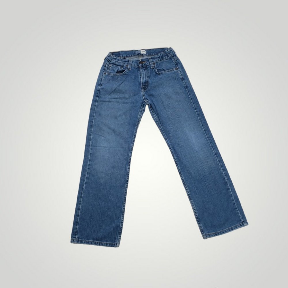 Adjustable Waist Relaxed Straight Leg Blue Jeans Size 14 Reg Levis Signature